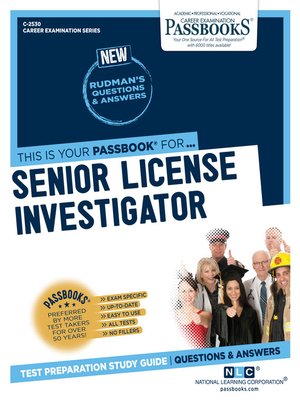 cover image of Senior License Investigator